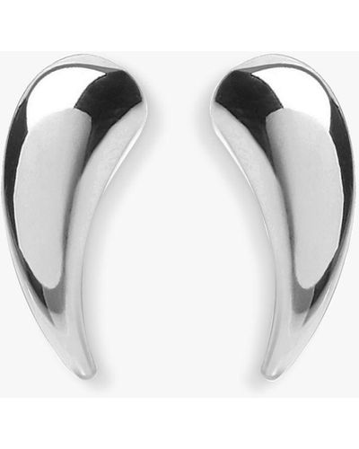 Ib&b 9ct White Gold Stud Earrings - Metallic