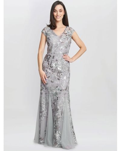 Gina Bacconi Caitlin Sequin Fit And Flare Gown - White