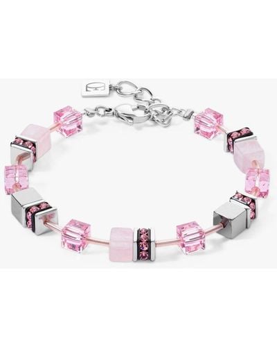 COEUR DE LION Rose Quartz Cube Bracelet - Pink