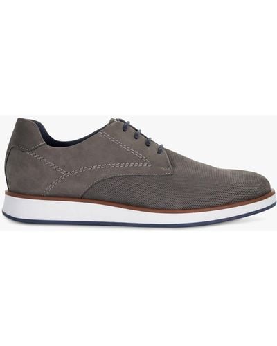 Dune Wide Fit Beko Perforated Nubuck Gibson Shoes - Grey