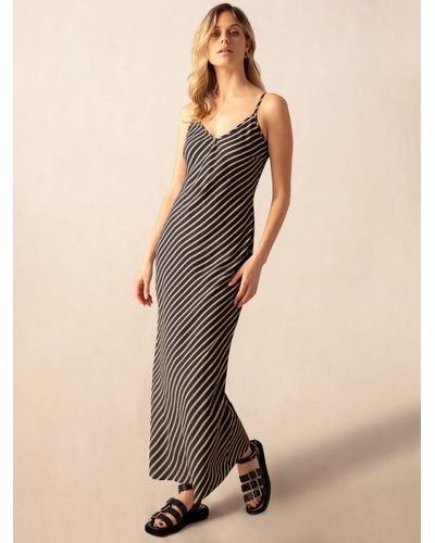 Ro&zo Stripe Slip Maxi Dress - Natural