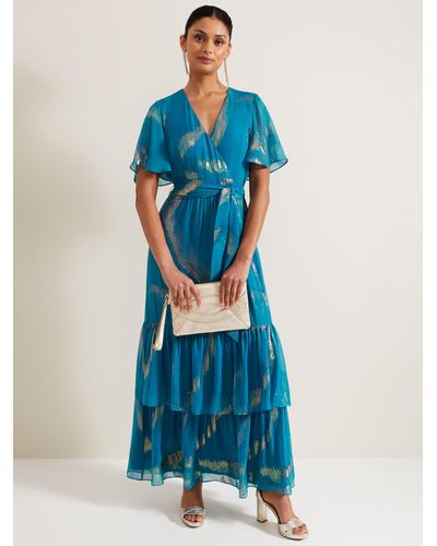 Phase Eight Collection 8 Charissa Silk Maxi Dress - Blue