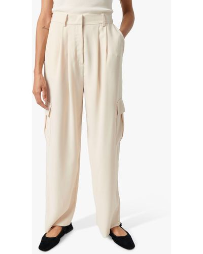 Soaked In Luxury Shirley Wide Legs Cargo Trousers - Natural