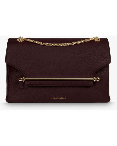 Strathberry East/west Soft Leather Chain Strap Cross Body Bag - Purple