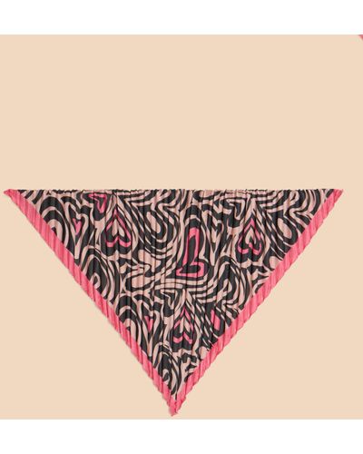 White Stuff Swirly Heart Print Square Scarf - Pink