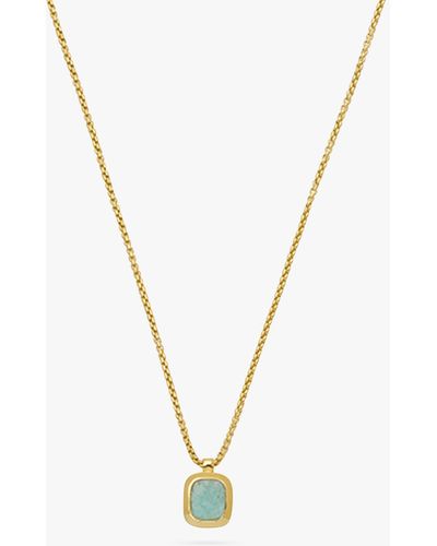 Estella Bartlett Gemstone Square Pendant Necklace - Metallic