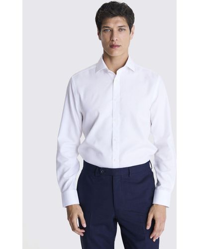 Moss Tailored Fit Royal Oxford Non-iron Shirt - White