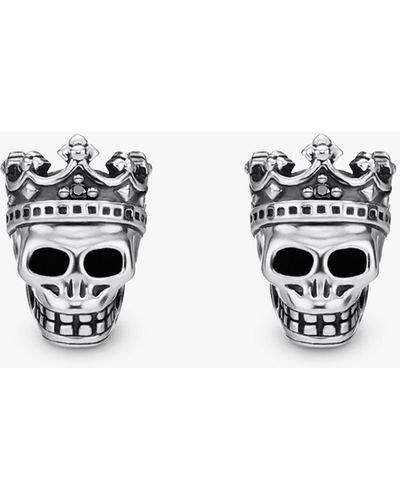 Thomas Sabo Skull Crown Stud Earring - White