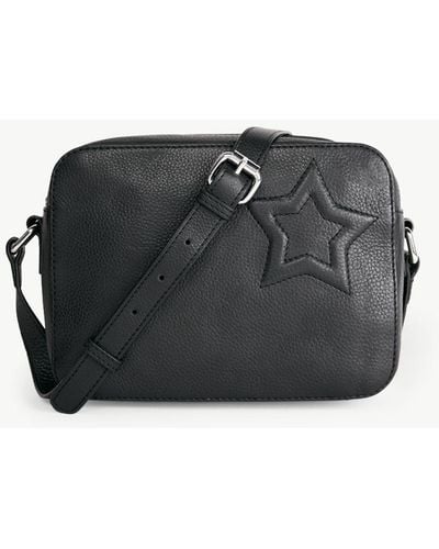 Hush Fifi Embossed Star Leather Cross Body Bag - Black