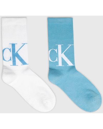 Calvin Klein Logo Crew Socks - Blue