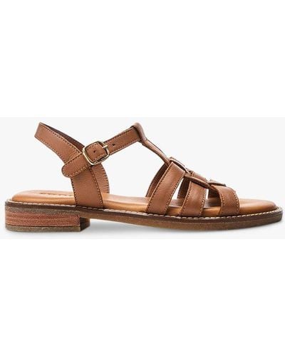 Moda In Pelle Saddle Leather Sandals - Brown