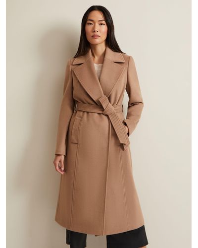 Phase Eight Livvy Wool Blend Trench Coat - Natural