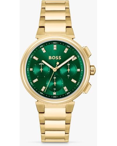 BOSS Boss One Chronohraph Day Bracelet Strap Watch - Green