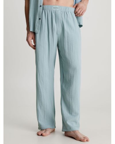 Calvin Klein Textured Pyjama Bottoms - Blue