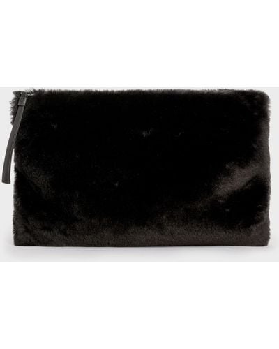 AllSaints Bettina Shearling Clutch Bag - Black