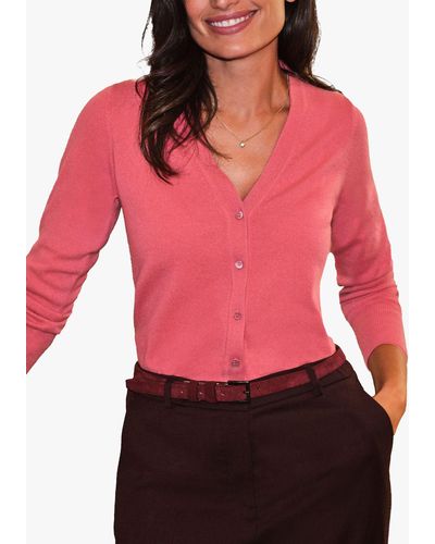 Pure Collection V-neck Cashmere Cardigan - Red