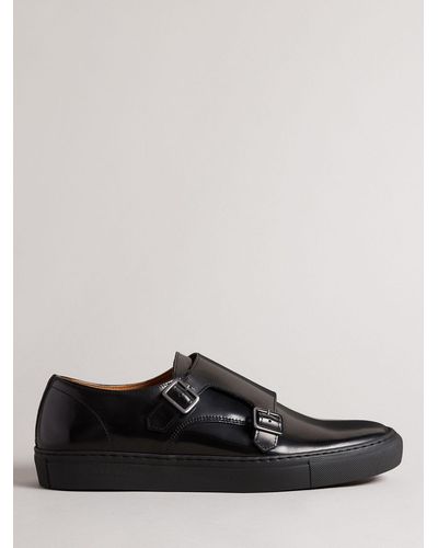 Ted Baker Donnel Hybrid Double Buckle Monk Shoes - Black