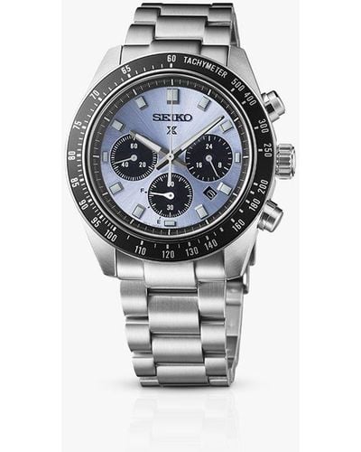 Seiko Ssc935p1 Prospex Crystal Trophy Speedtimer Solar Chronograph Bracelet Strap Watch - White