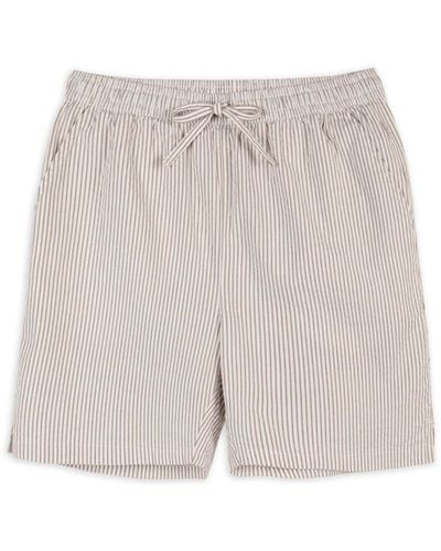 Chelsea Peers Cotton Stripe Shorts - White