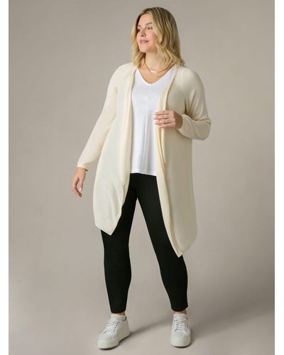 Live Unlimited Curve Knitted Waterfall Cardigan - Natural