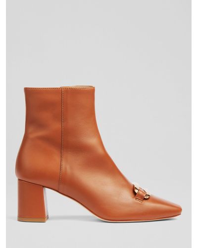 LK Bennett Novella Smooth Leather Ankle Boots - Brown