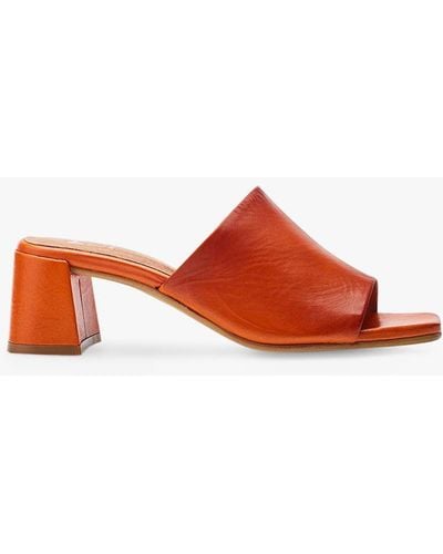 Moda In Pelle Mikia Burnished Leather Mules - Orange