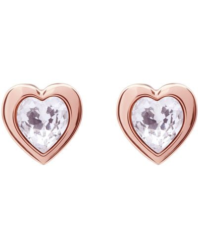 Ted Baker Han Crystal Heart Stud Earrings - Pink