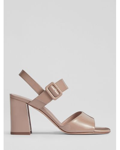 LK Bennett Rae Patent Leather Sandals - Pink