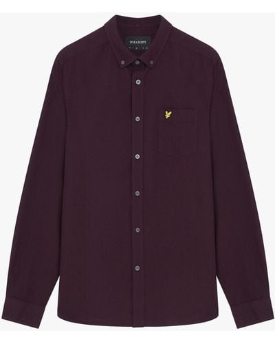 Lyle & Scott Regular Fit Oxford Shirt - Purple
