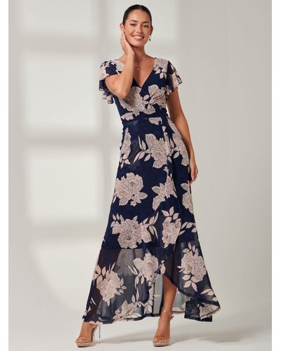 Jolie Moi Gisselle Floral Print Wrap Maxi Dress - Blue