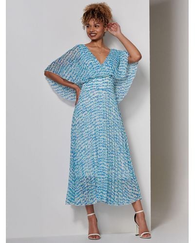 Jolie Moi Kyra Chiffon Midi Dress - Blue