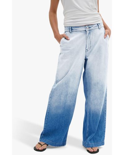 My Essential Wardrobe Malo Dip Dye Wide Leg Jeans - Blue