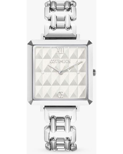 COEUR DE LION 7660/74-1717 Square Bracelet Strap Watch - White