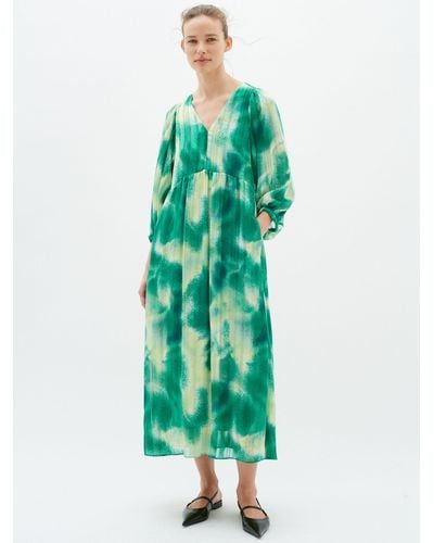 Inwear Himari 3/4 Sleeve Loose Fit Maxi Dress - Green