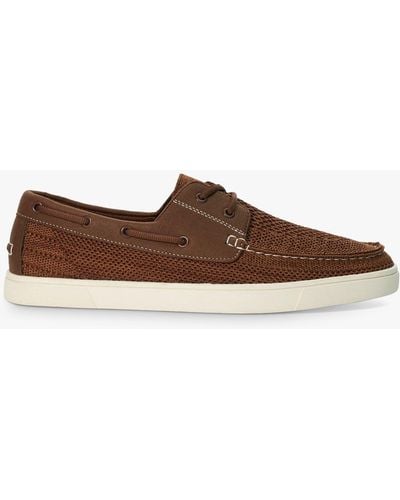 Dune Blaizerss Knit Boat Shoes - Brown