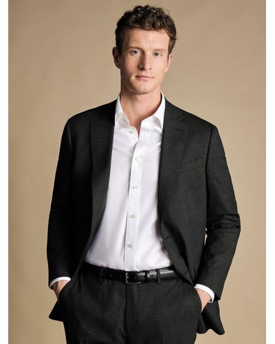 Charles Tyrwhitt Micro Grid Check Slim Fit Suit Jacket - Black