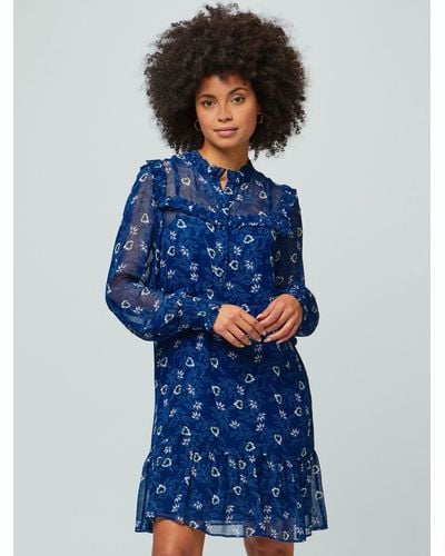 Aspiga Kaitlyn Waterlily Print Mini Dress - Blue