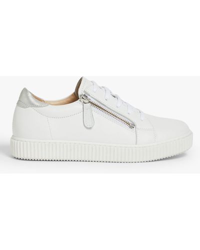 John Lewis Edison Leather Trainers - White