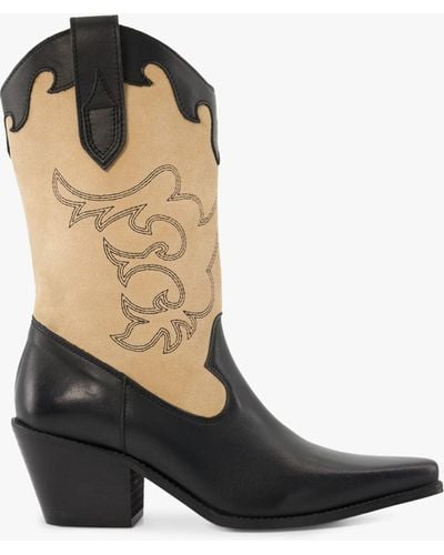 Dune 'prickly' Western Boots - Black