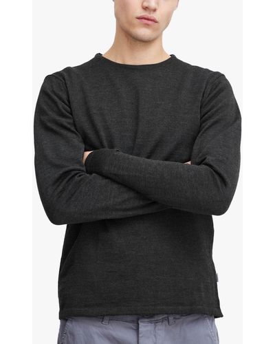 Reiss Casual Friday Kent Lightweight Merino Crew Neck Knit - Black