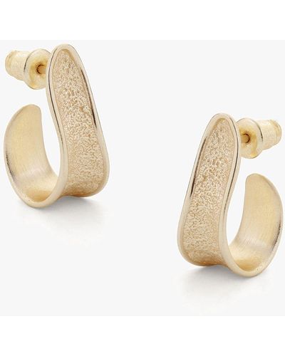 Tutti & Co Bask Textured Asymmetric Half Hoop Earrings - Natural