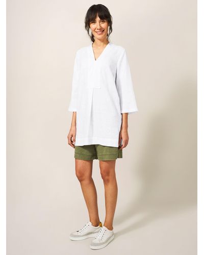 White Stuff Marianne Linen Tunic Top - White