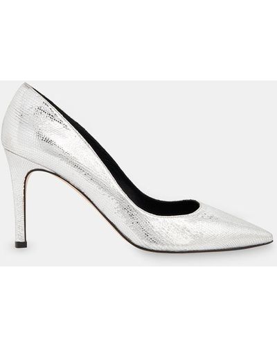 Whistles Corie Textured Heeled Court Shoes - White