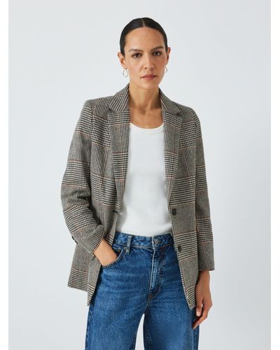 John Lewis Checked Blazer - Grey