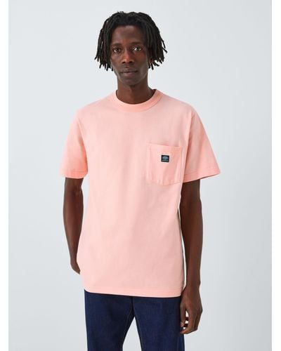 Armor Lux X Denham Comfort Fit Plain Short Sleeve T-shirt - Pink