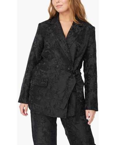A-View Aria Double Breasted Blazer - Black