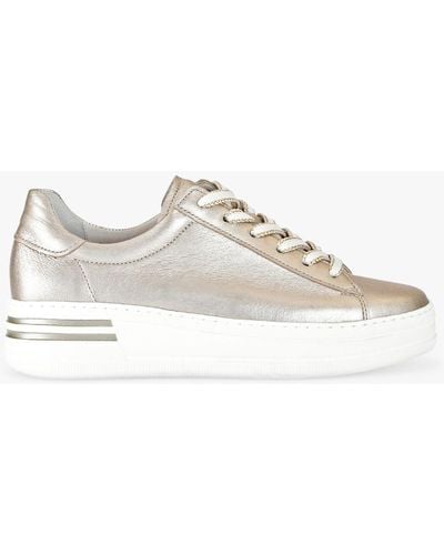 Gabor Wide Fit Keystone Stripe Detail Chunky Trainers - Natural