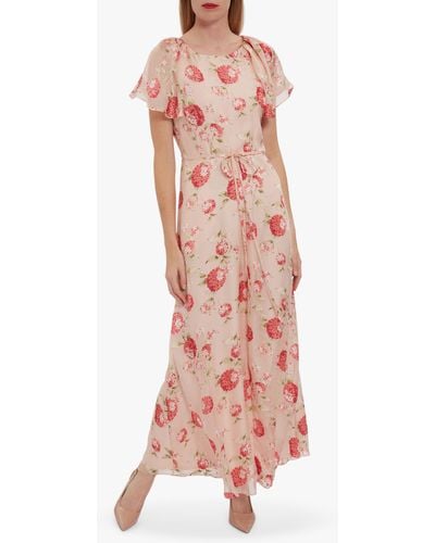 Gina Bacconi Ismeni Floral Print Maxi Dress - Pink