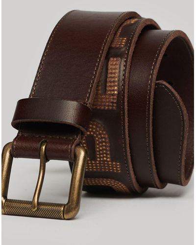 Superdry Vintage Branded Belt - Brown