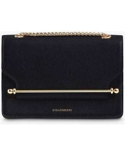 Strathberry East/west Leather Cross Body Bag - Black